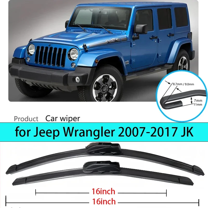 

for Jeep Wrangler JK 2007~2017 Car Wiper Blades Front Window Windscreen Windshield Wipers Car Accessories 2008 2009 2015 2016