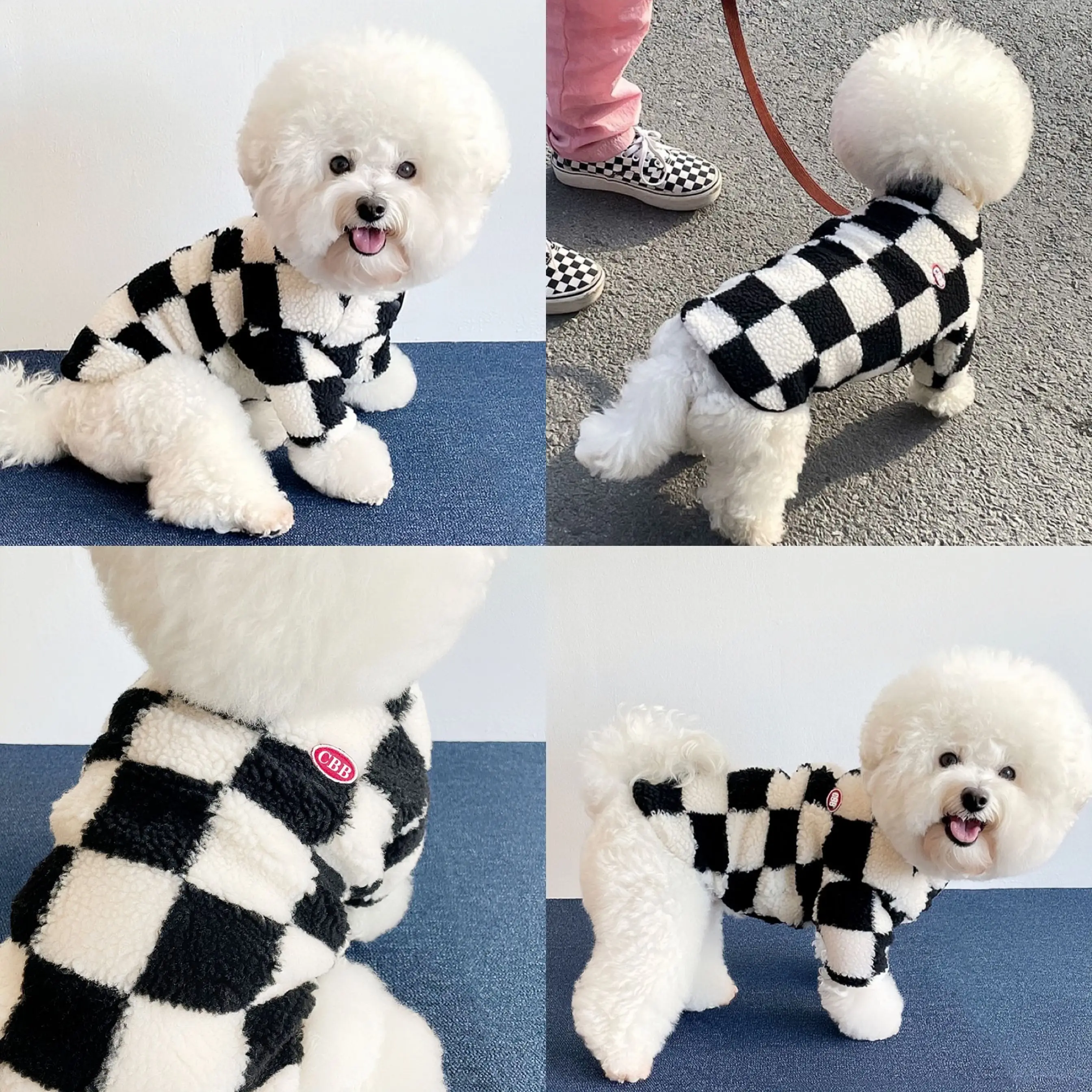 

Warm Checkerboard Pet Clothes, Dog Jacket, Cat Fashion, Schnauzer, Teddy, Corgi , Pet Supplies Accessories, Autumn, Winter