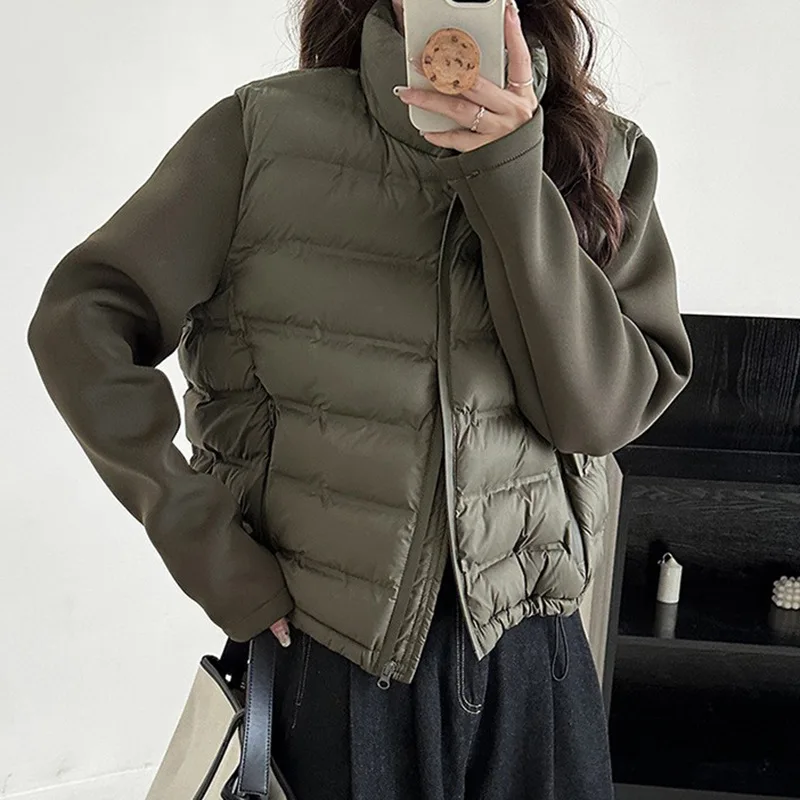 

Легкое и тонкое пальто с хлопковой подкладкой, женское зимнее элегантное элегантное простое пальто с хлопковой подкладкой в корейском стиле
