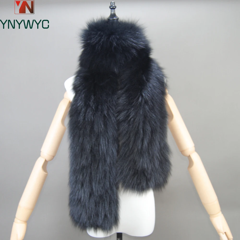 

Women’s Scarf Soft Knitted Lady Long Style Real Fox Fur Shawl Wrap Natural Fox Fur Ring Scarves Winter Warm Real Fox Fur Scarf