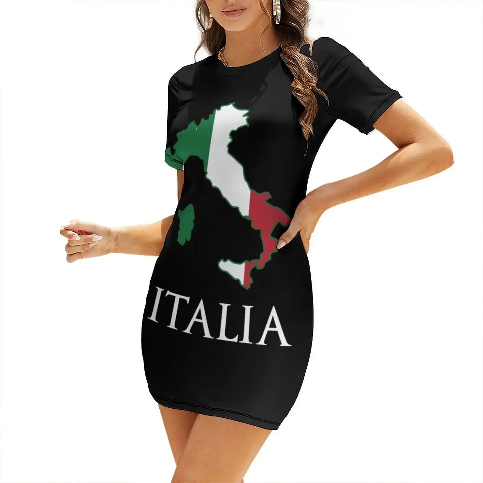 Italia, Italy Short-Sleeved Dress summer dresses women 2026 dress korean style