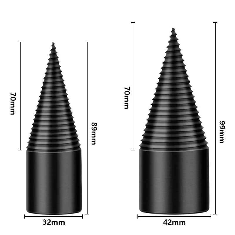 32/42mm Firewood Splitter Drill Bit Round/Hex/Triangle Shank Firewood Chop Reamer Punch Wood Breaking Machine Wood Chopper