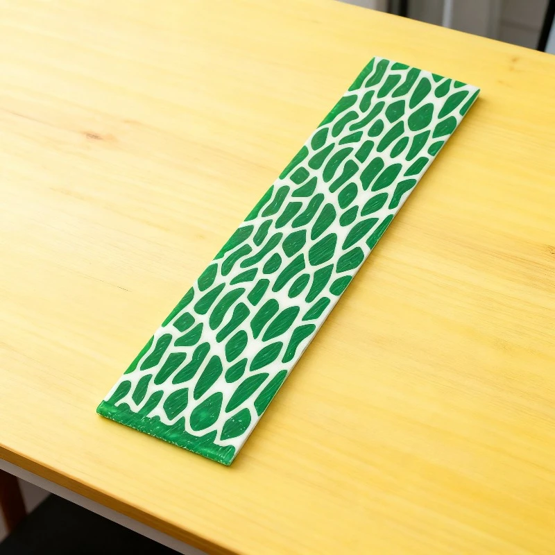 Balance à manche en résine avec motif de girafe coloré – Pour la fabrication de manche de couteau de bricolage/fait maison, matériel artisanal (260x130x8mm)