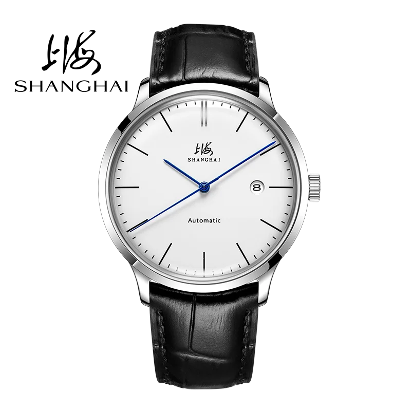 

2025 Шанхайские деловые часы, мужские механические наручные часы, 50 м, водонепроницаемые кожаные мужские часы на день Святого Валентина, relogio masculino 792