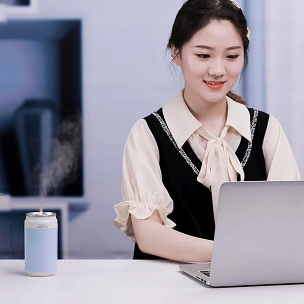 Air Humidifier LED Night Light Air Mist Diffuser Home Office Low Noise USB Humidifier, Grey