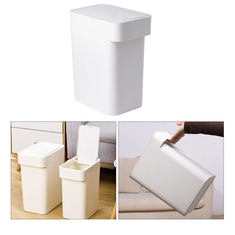 

Push-Type Waste Paper Basket Made of Premium PP Material Long-Lasting Impact-Resistant Smooth Edges Odor-Proof for Home Office