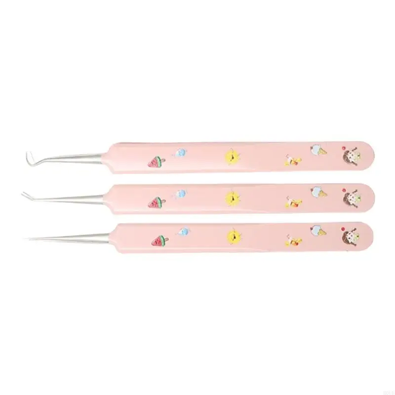 D0Ue 3 PCS Tiptes tête noire retrait d'acné Extracteur tête noire Tweezers pour routine quotidienne soins