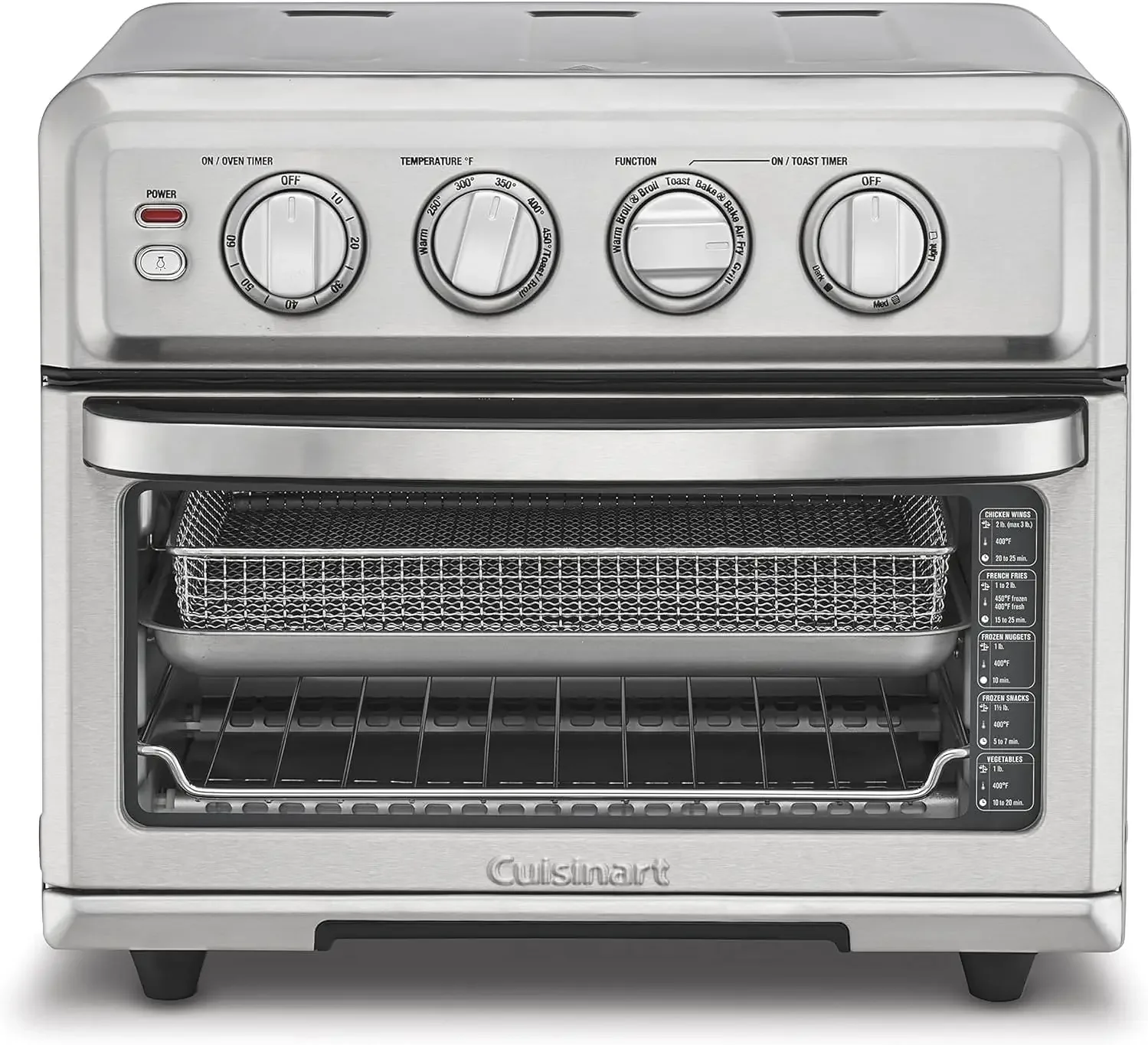 ir Fryer + Convection Toaster Oven, 8-1 Oven with Bake, Grill, Broil & Warm Options, Stainless Steel, TOA-70