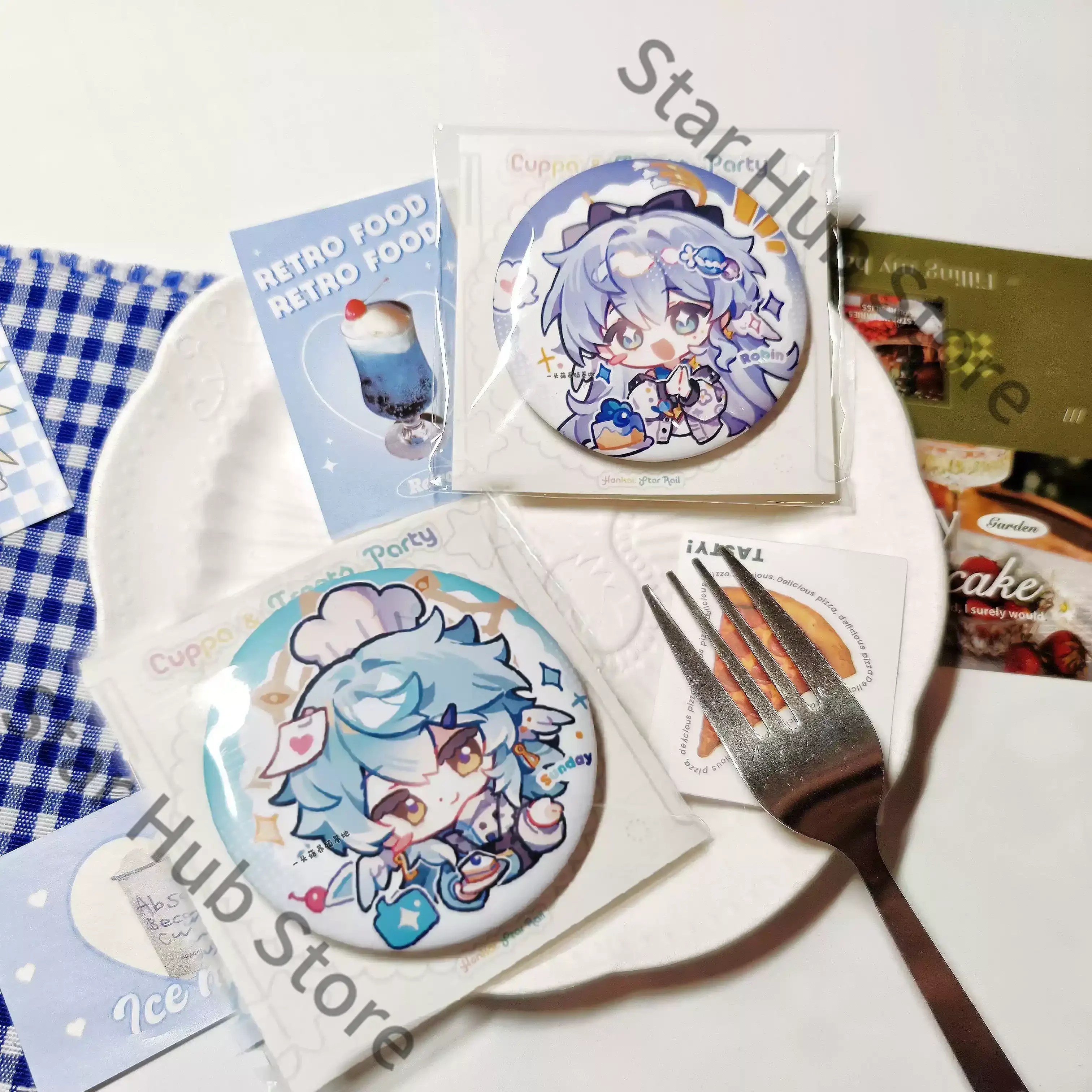 Honkai: Star Rail Aventurine Sunday Firefly Q Version Instant Camera Tinplate Badge Brooch Cosplay Colleagues Kawaii Gifts Anime