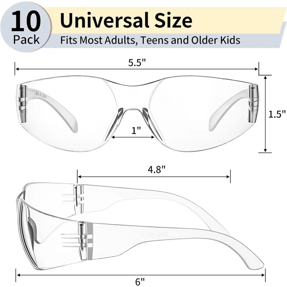 Best sales 2026 12 Pack Safety Glasses, Scratch & Impact with Wrap-Around Lens