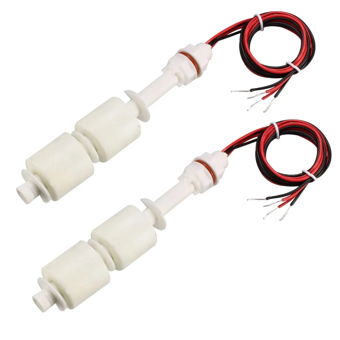 2pcs PP Dual Ball Float Switch M10 115mm Vertical Liquid Water Level Control Sensor Plastic White ZP10010-2 for Tank Pool