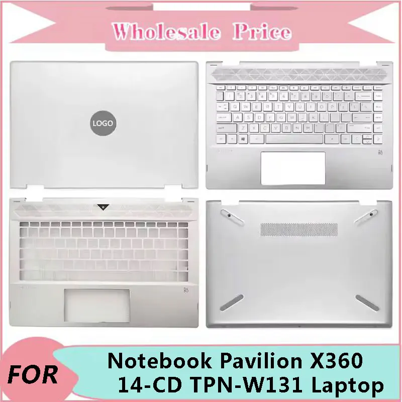 New For HP Notebook Pavilion X360 14-CD TPN-W131 Laptop LCD Back Cover Front Bezel Upper Palmrest Bottom Base Case Keyboard Hing