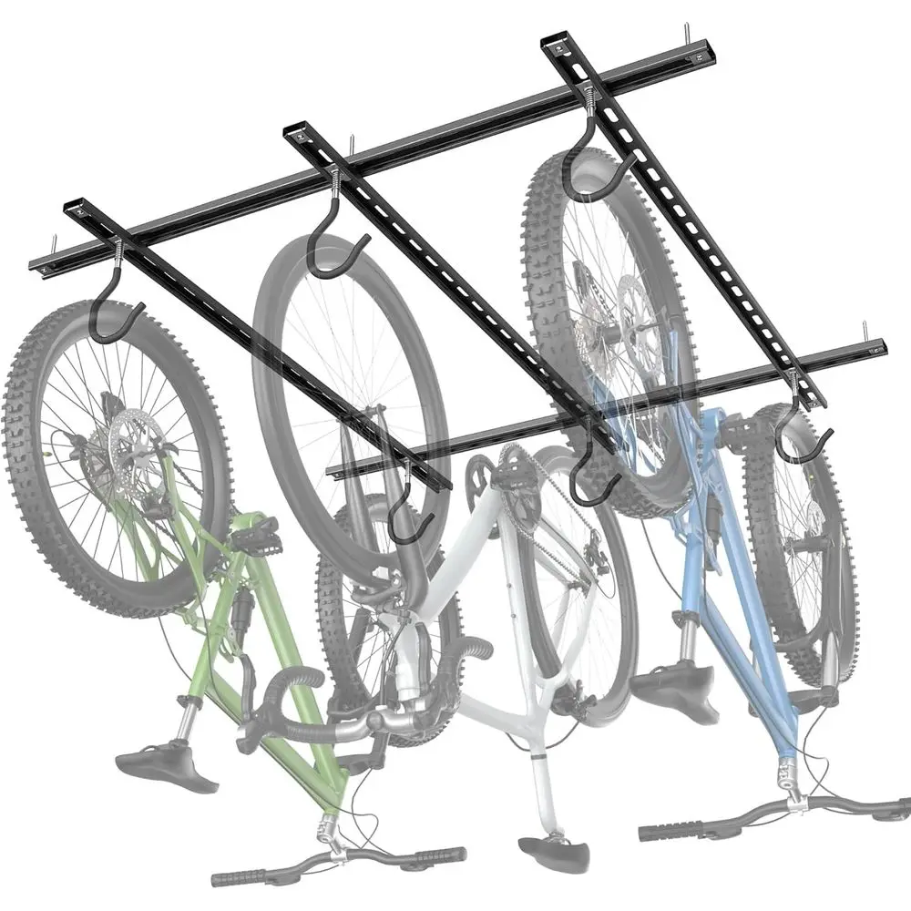 

Потолочная велосипедная стойка для гаража, регулируемая система хранения велосипедов – вмещает 3 велосипеда горизонтально или 6 велосипедов вертикально, для потолочного монтажа