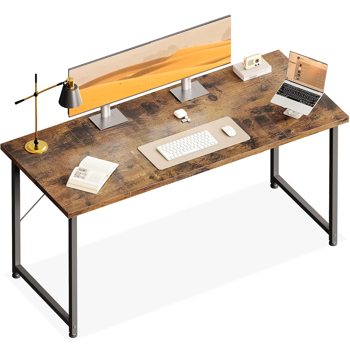 Coleshome Schreibtisch, 140 x 50 cm, Computertisch, Schreibtisch und Arbeitsplatz, Arbeitstisch, Bürotisch für Studium, Büro, Schlafzimmer