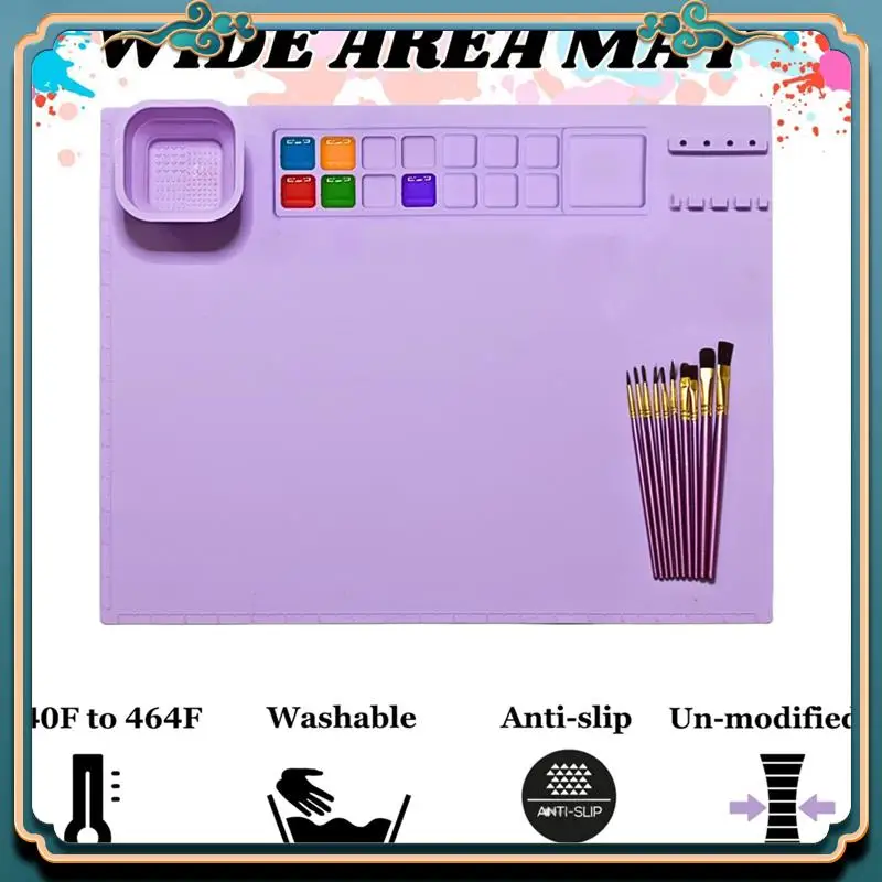 

(New)-Silicone Painting Mat With Cup Silicone Painting Mat For Kids Silicone Craft Mat For Painting For Resin, DIY & Art Work, 1