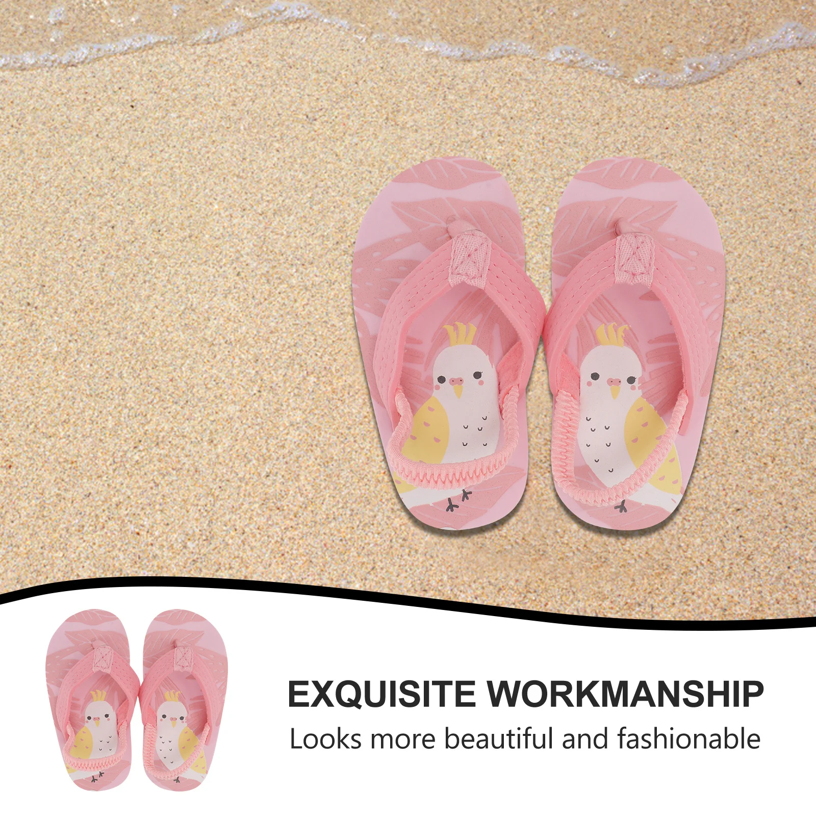 زوج واحد من شباشب كرتونية للأطفال ناعمة قابلة للتنفس وخفيفة الوزن وغير قابلة للانزلاق ونعل مسطح أحذية شاطئ صيفية للأطفال أحذية رائعة