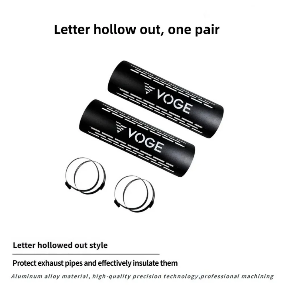 For VOGE CU250 CU525 Modified Exhaust Pipe Cover, Blackened Hollow Heat Protector Retro Moto Accessories