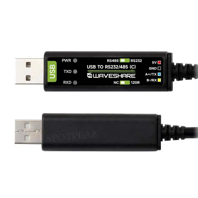 Industrial Grade USB to RS232/485 Serial Cable (C), 2m, Supports 3.3V/5V, Original FT232RNL Chip