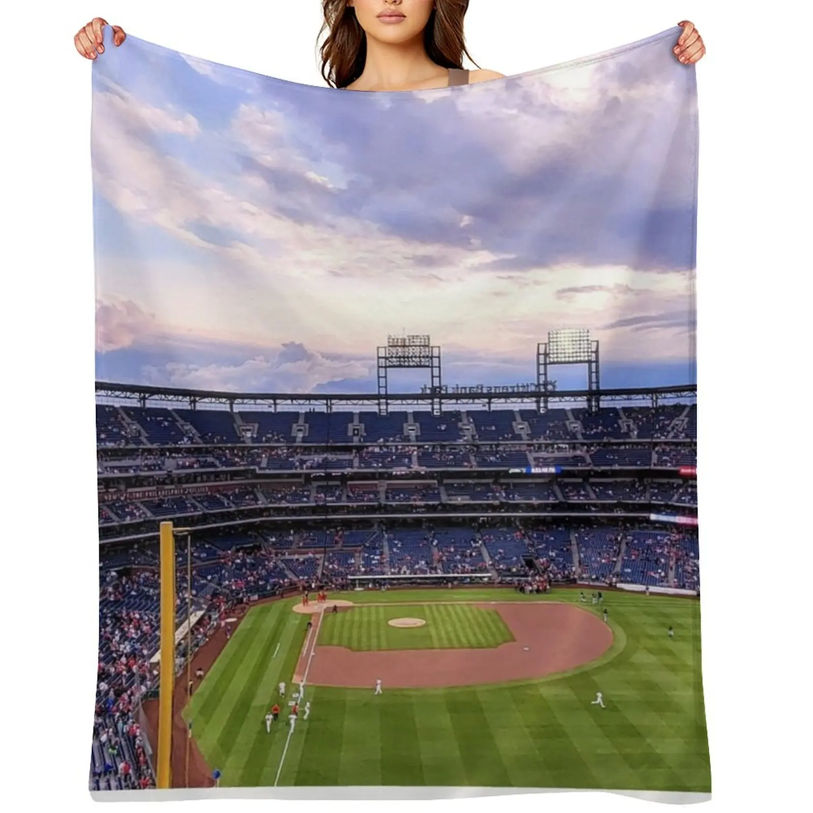

Citizens Bank Park Sky Throw Blanket for winter Soft Plaid Hair Kid'S Blankets