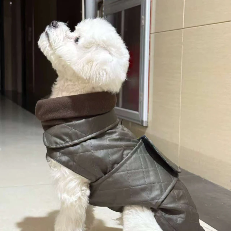 

Dog Warm Cotton-Padded Coat Cloak Dog Thick High Neck Pet Clothing for Puppy Medium Dogs Jacket Autumn Winter Clothing