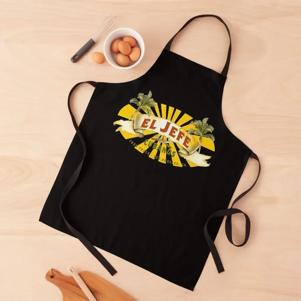 

El Jefe Cubanos Food Truck Essential T-Shirt Apron Art kitchen clothes for men Apron