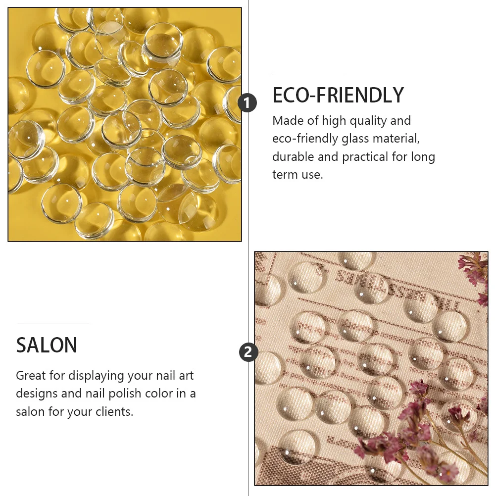 

100Pcs Manicure Display Tool Glass Nail Color Beads Board for Efficient Nail Polish Matching and Presentation Manicure Tool