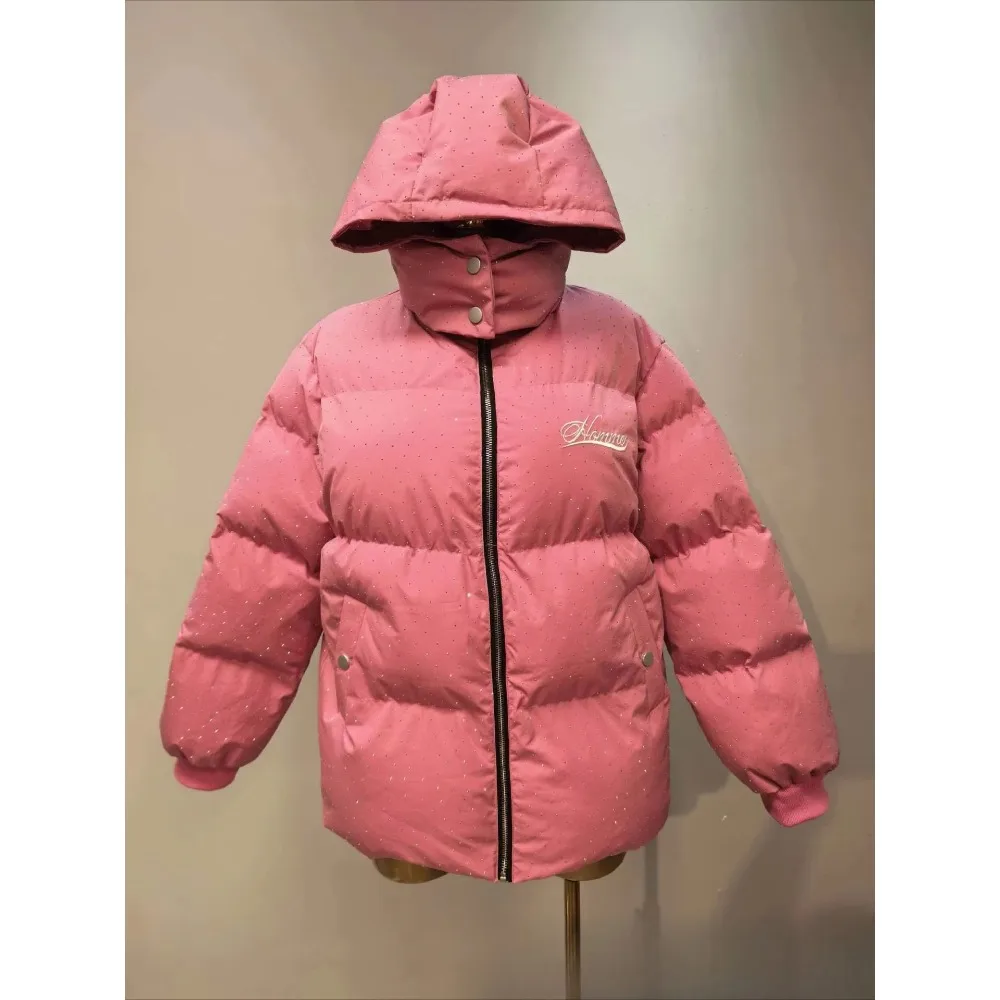 Puffer Padded Cotton Jacket Women's Winter Coat Harajuku Warm Thicken Coat Vintage Zip Up Outerwear Casual Streetwear Y2k Outfit