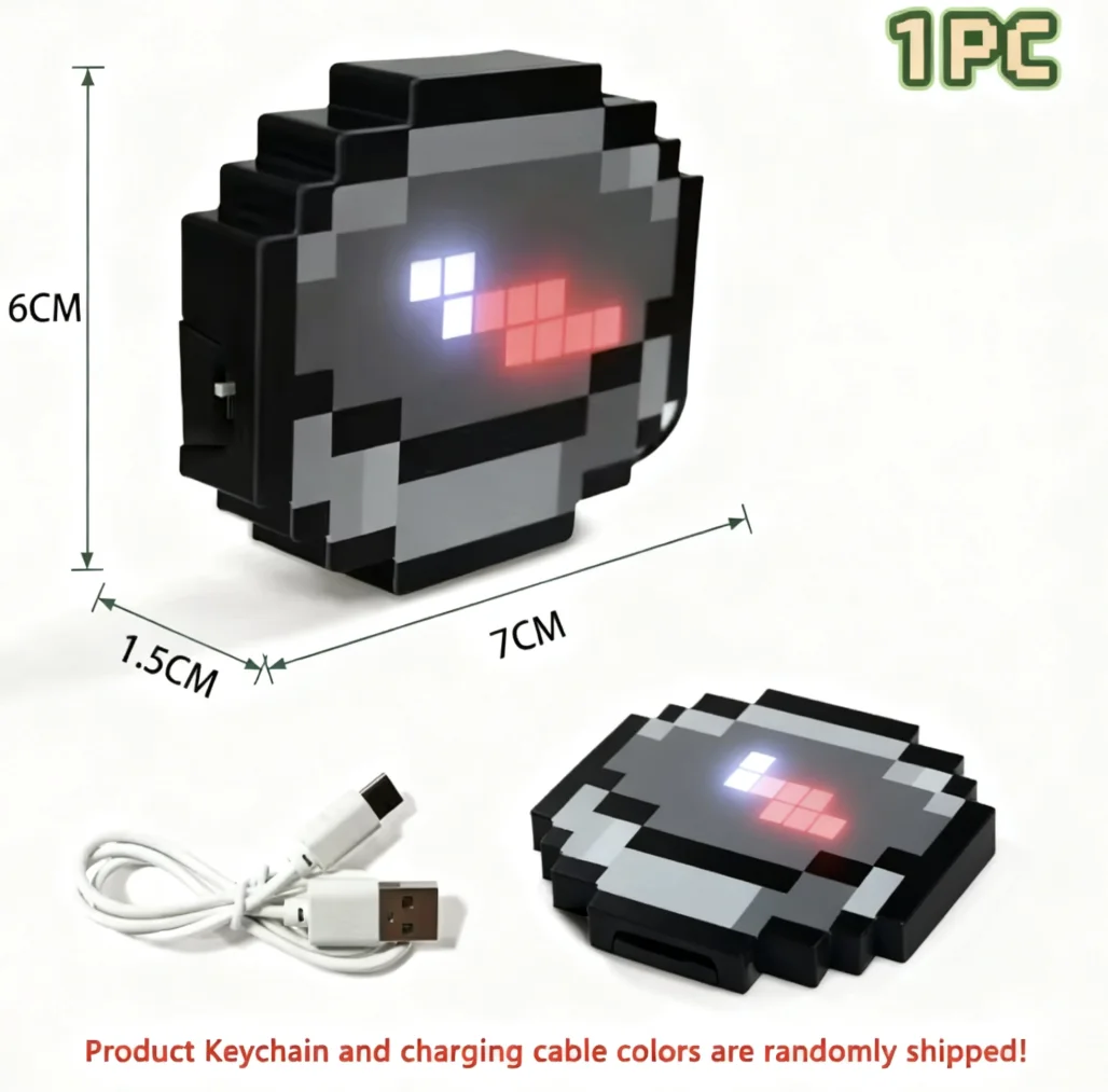 قابلة للشحن بكسل البوصلة المفاتيح الإضاءة ثلاثية الأبعاد على ظهره قلادة تصميم بسيط لعبة محيطية لعب للأطفال هدايا عيد ميلاد #5