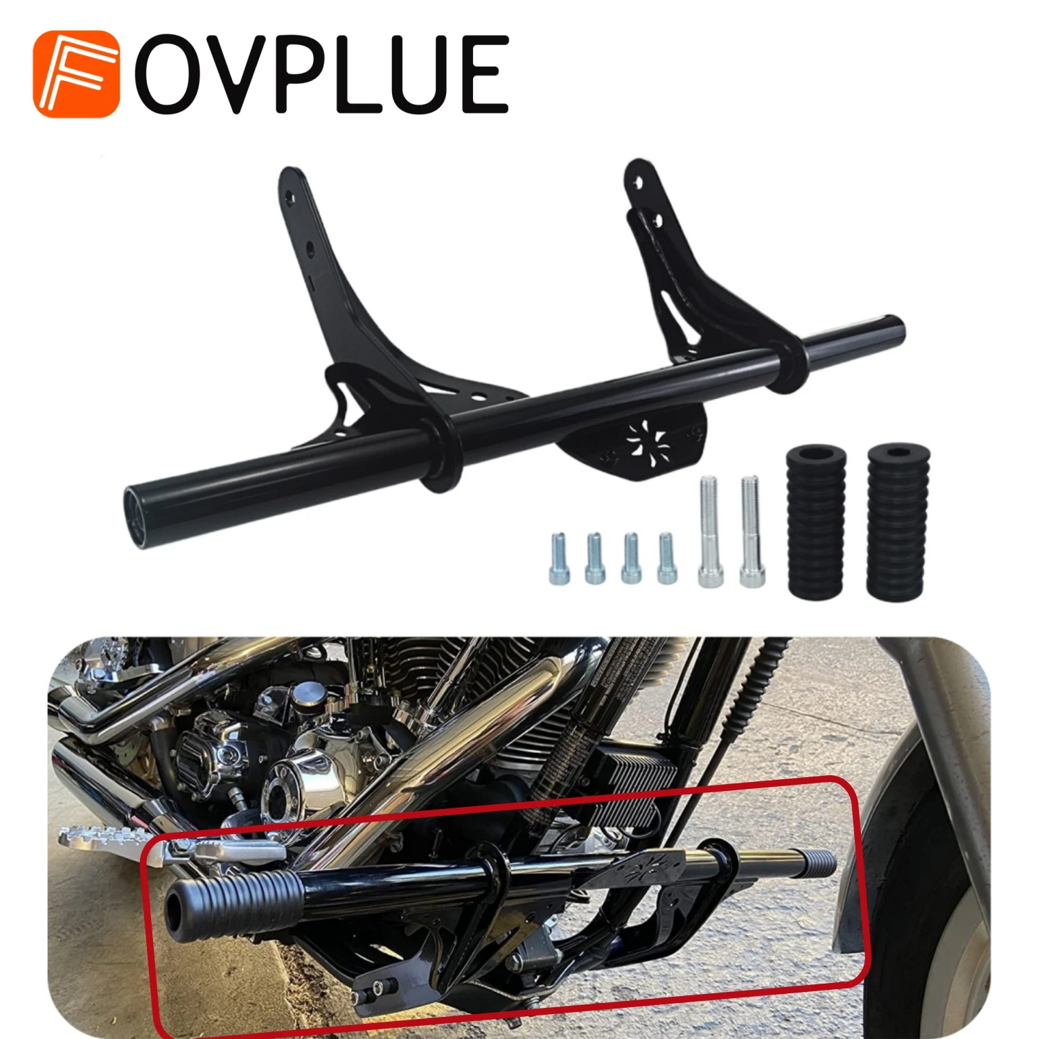 

Motorcycle Highway Engine Front Crash Bar Protector Black for Harley Dyna Models Street Bob Low Rider with Mid Control 2006-2017