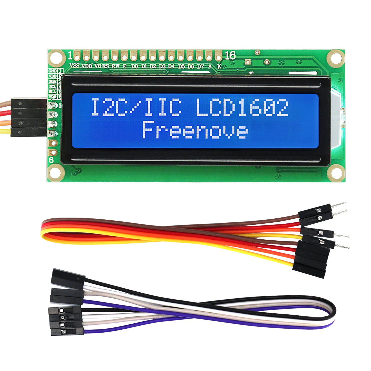 Freenove I2C IIC LCD 1602 2004 Module, TWI Serial Display, Compatible with Arduino Raspberry Pi Pico ESP32 ESP8266