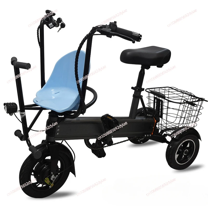 Electric Scooter Tricycle with 12 Inch Children's Seat, Affordable Adult Electric Tricycle