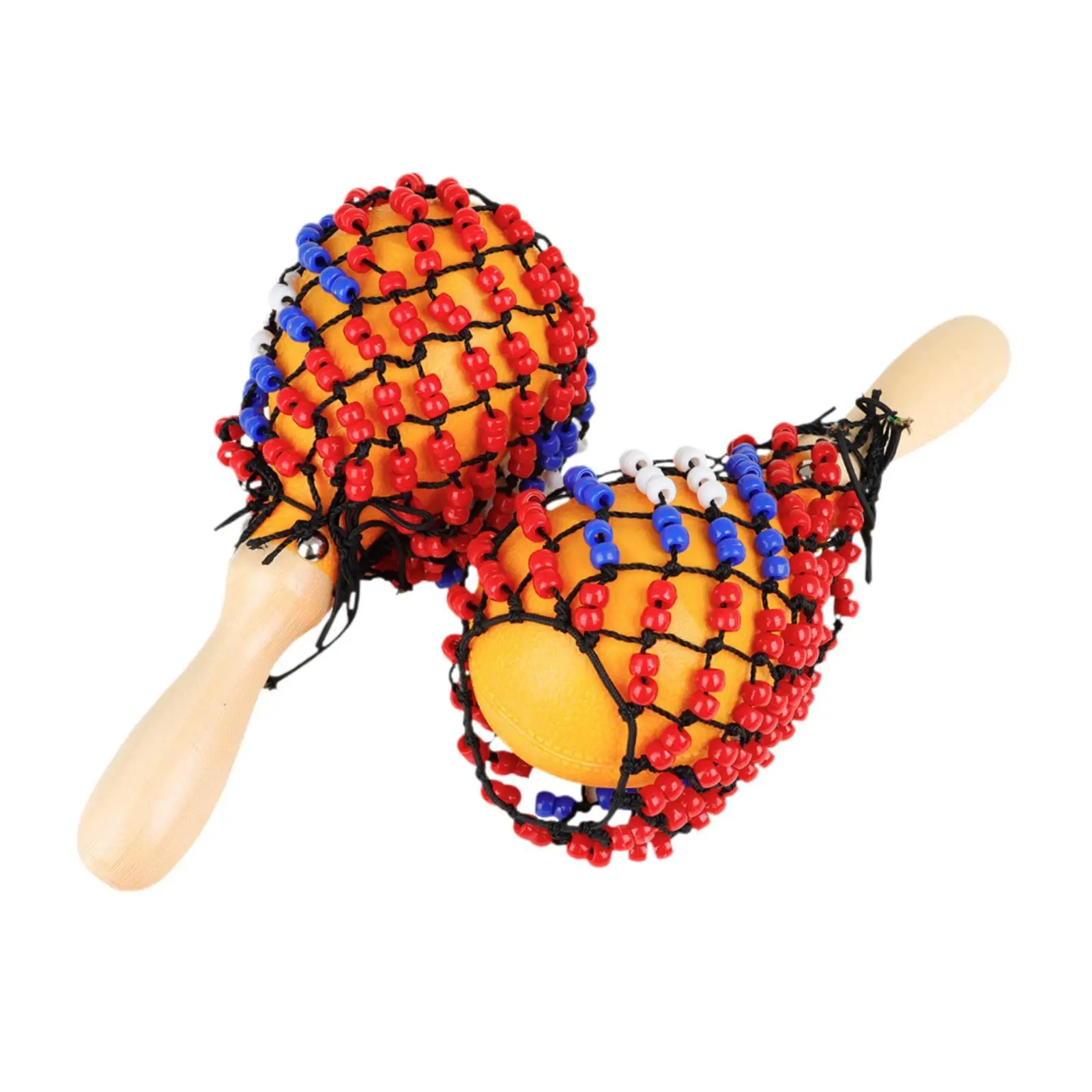 2x Wooden Maracas DIY Musical Instrument for Entertainment Gathering Party