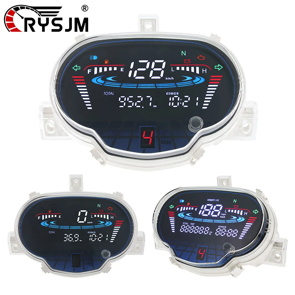 

LED Digital Motorcycle KMH MPH Speedometer For Yamaha Sight 115 / Crypton Fi 114 Sirius fi VEGA RR/ VEGA FORCE Tachometer Clock