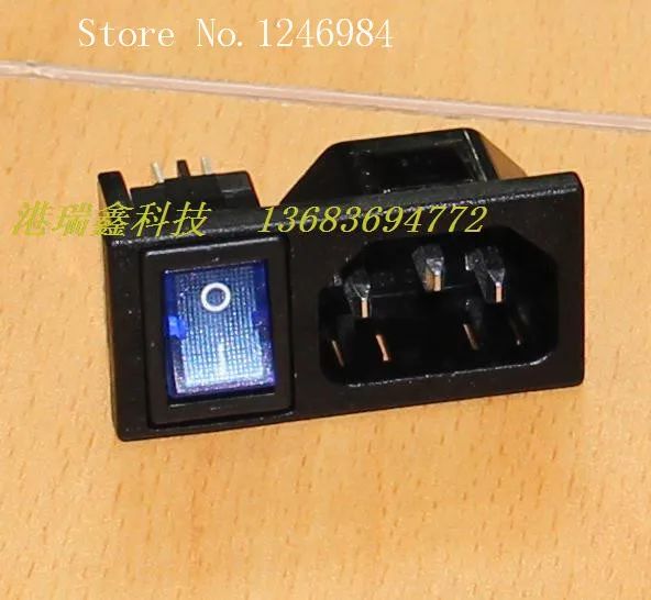 [SA]WINFOONG AC AC outlet triangle with a blue card combination combo socket switch RF-2001--50pcs/lot