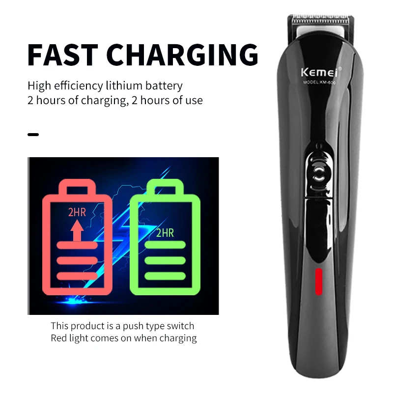 Kemei 5 in 1 Cordless Hair Clipper LED Display Men Beard/Nose Trimmer Rechargeable Barber Grooming Kit Hair Cutting Machine