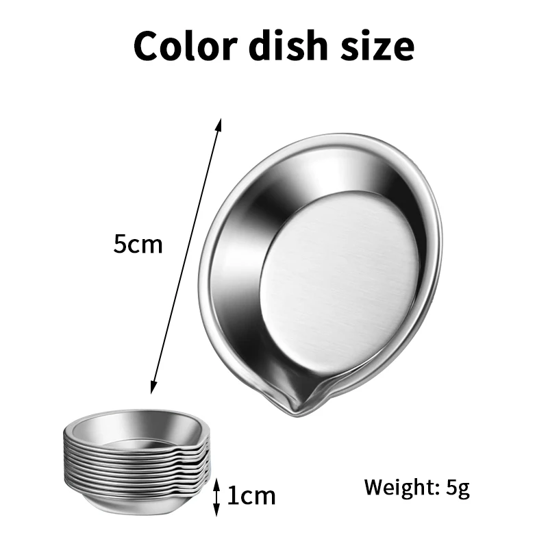 10Pcs Makeup Palette Stainless Steel Small Round Paint Tray Artist Watercolours Paint Mixing Palette Tray For Artist