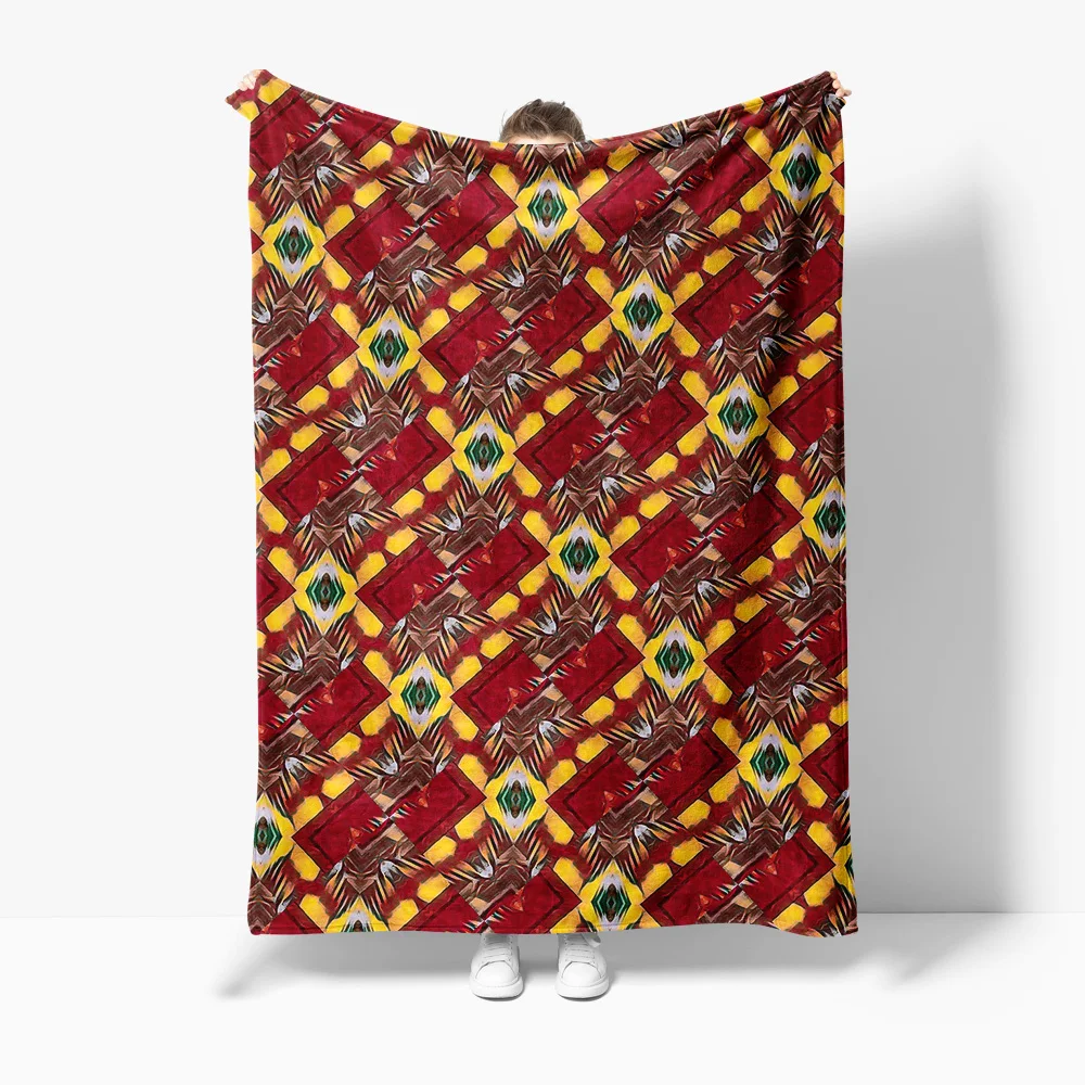 

Printed Geometric Pattern Blanket Floral Paisley Throw Blanket Sofa Bed Cover Decorative Bedspread for Living Room Bedroom