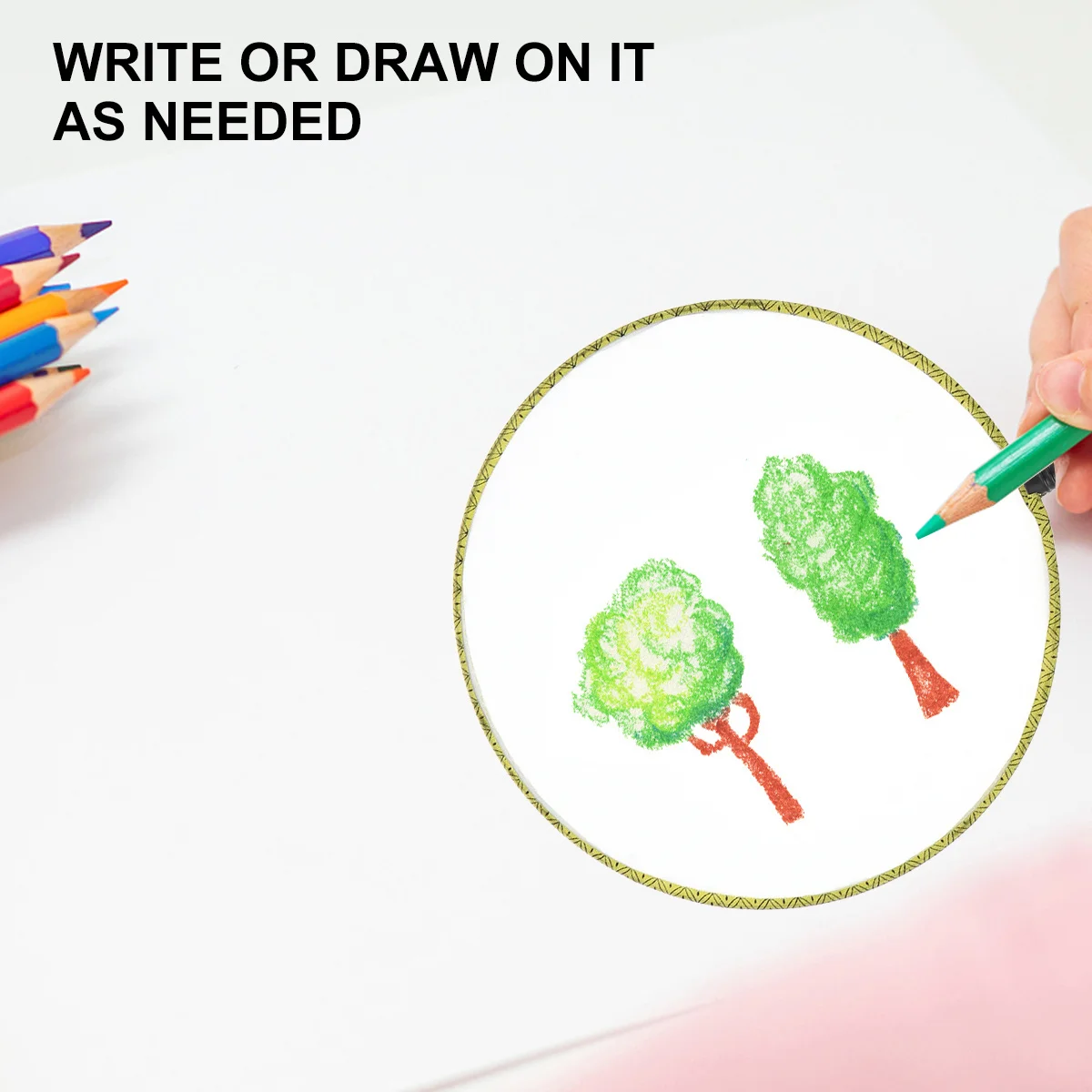 5 pièces bricolage peinture enfants dessin blanc rond ventilateur à main pour enfant artisanat jeu éducatif ventilateur décoratif