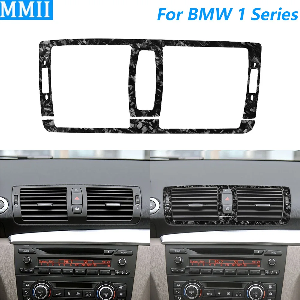 For BMW 1 Series E81 E82 E87 E88 2008-2013 Forged Carbon Fiber Central  Air Conditioning Vent Panel Trim Car Accessories Sticker