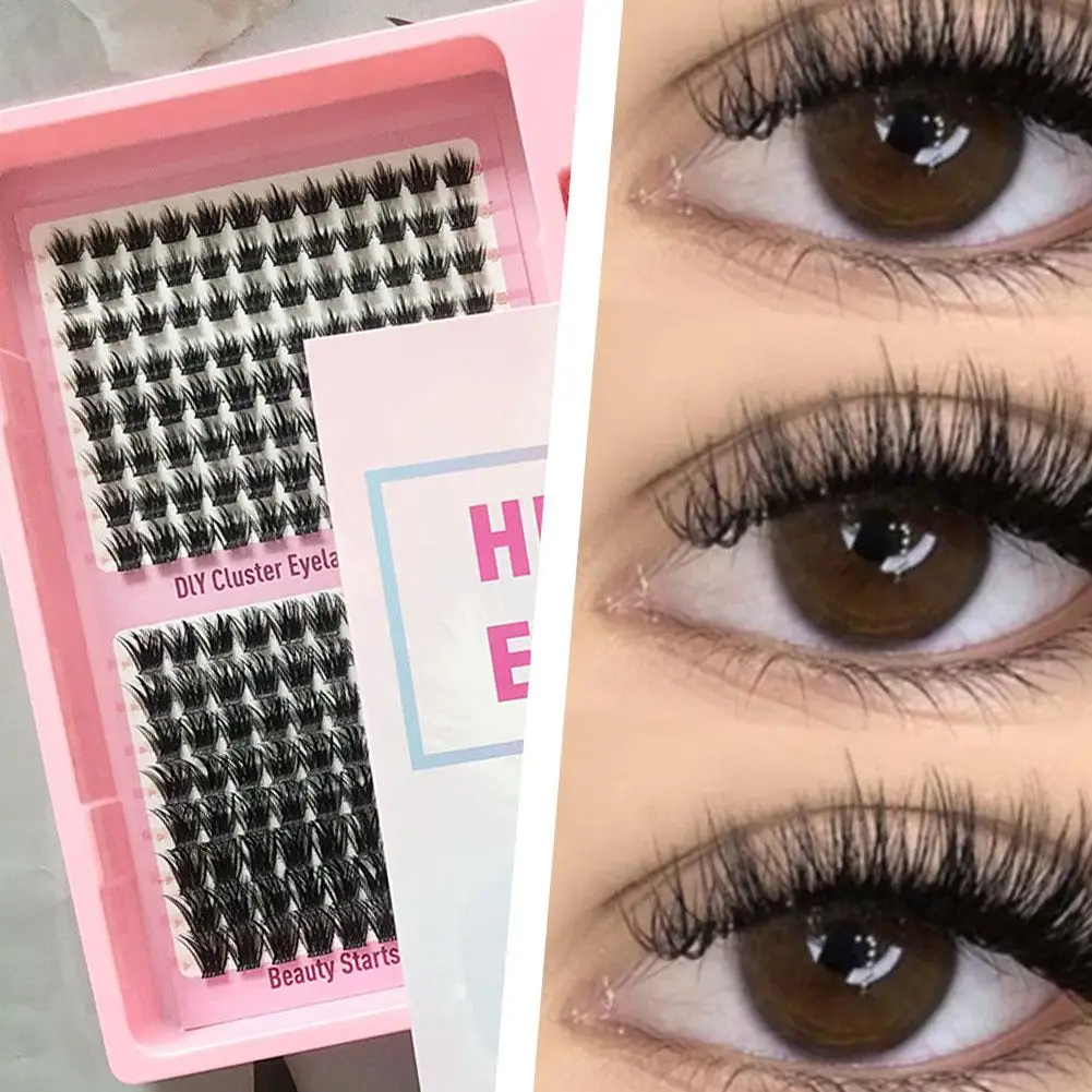 Kit de faux cils auto-adhésifs pour débutants, grande capacité, fibres douces, cils individuels pour le quotidien, les fêtes et la photographie