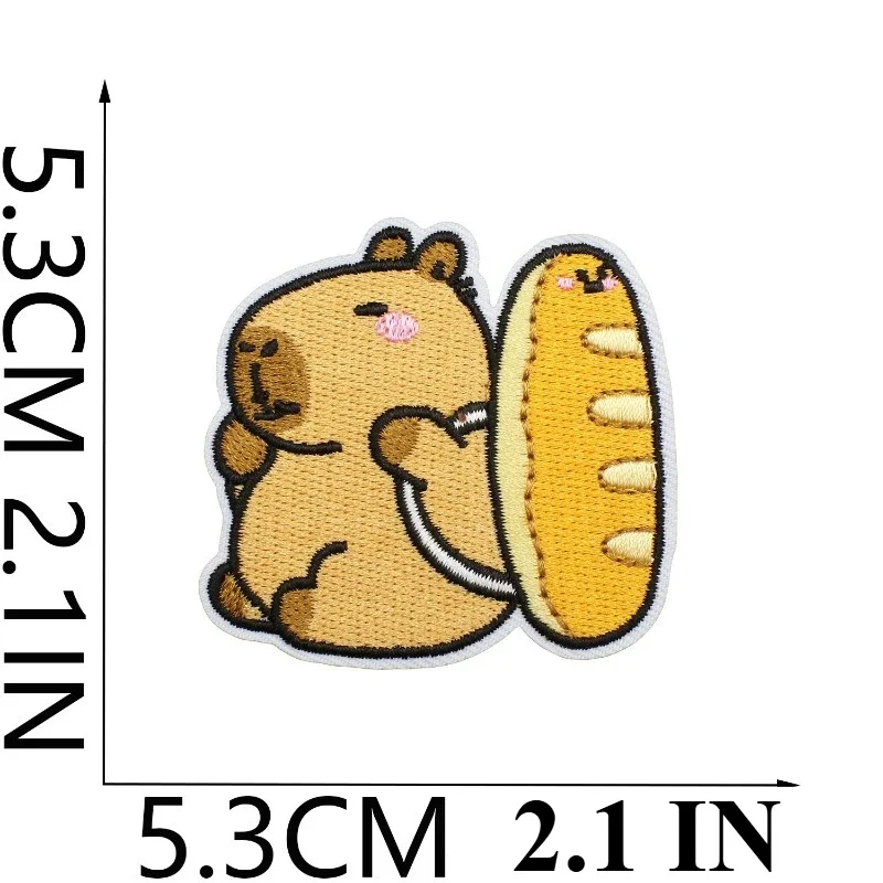 Cartoon Groundhog Embroidery Cloth Sticker Children's Clothes Decorative Patch Sticker Kapibara Computer Embroidery Label Heat