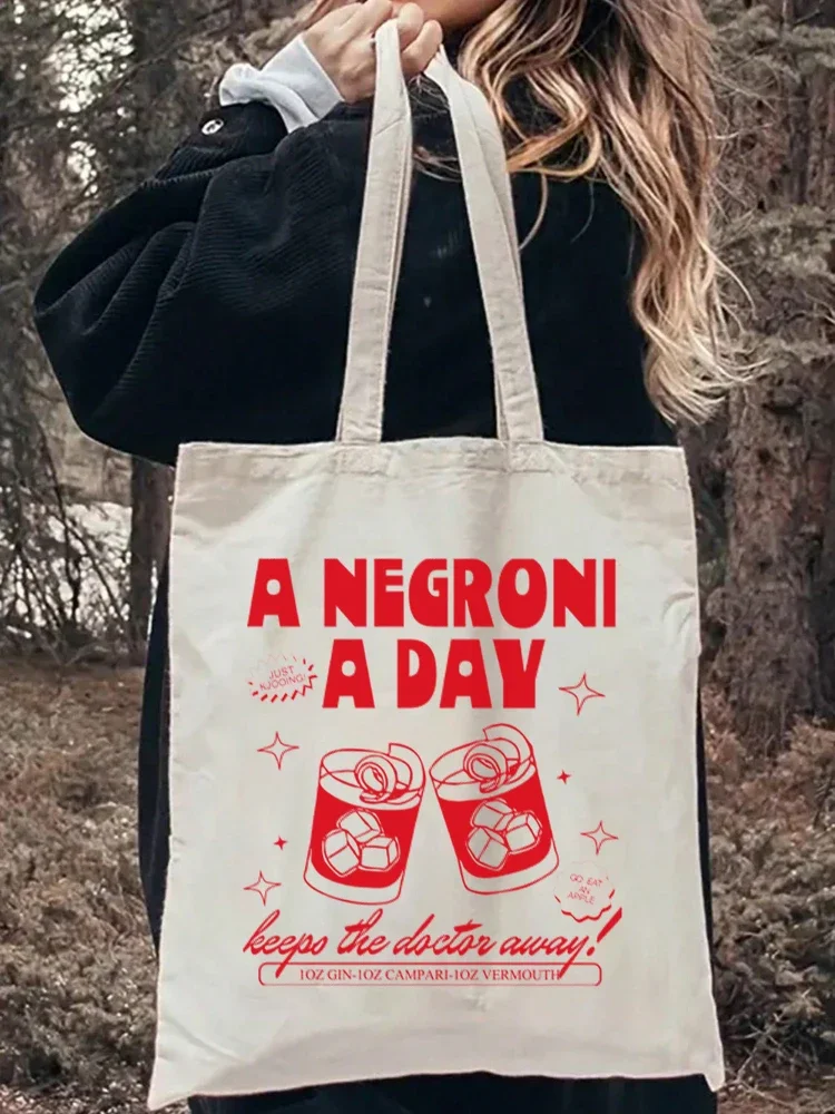 1pc Vintage Negroni Einkaufstasche Einkaufstasche Trage tasche Vintage Casual Canvas Umhängetasche perfekt für Outdoor-Reise geschenk