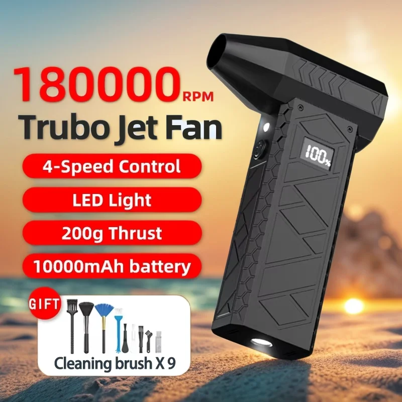 180000RPM Turbo jet fan 10000 mah Turbo Jet Blower Car Jet Fan Blow Gun Violent Turbofan Brushless Motor Electric Dust Blower