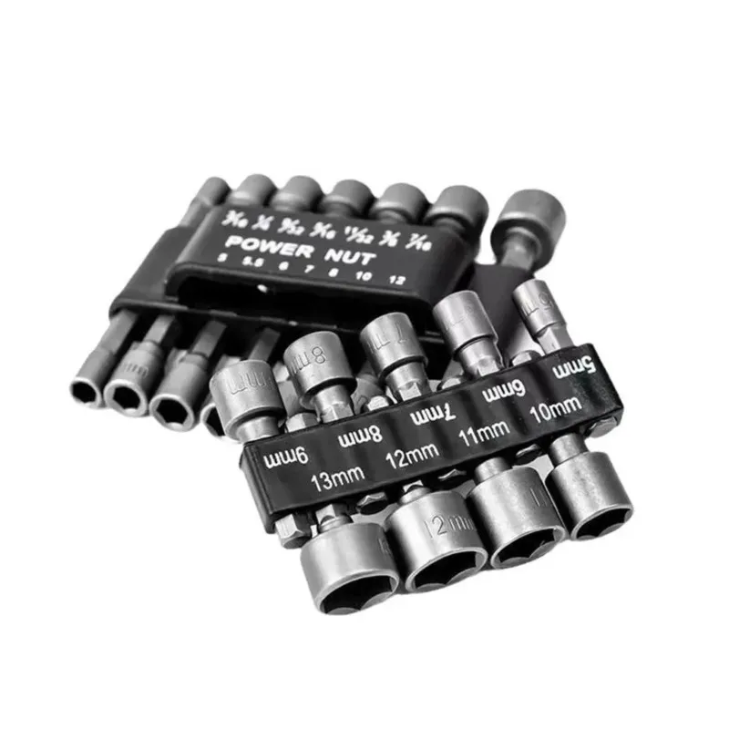 9/14 ชิ้นชุดซ็อกเก็ตประแจ Power เจาะ Bit Nut Driver หกเหลี่ยมไขควงซ็อกเก็ต Extension Rod นิวเมติกมือชุดเครื่องมือ