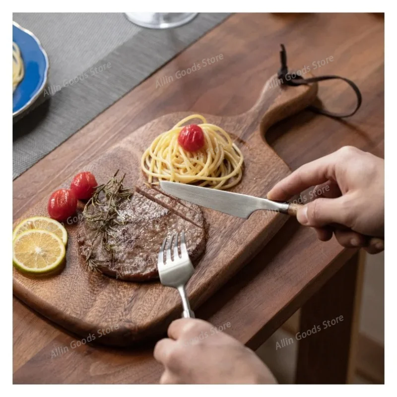 Walnut Whole Wood Cutting   Fruit Board Bread  Wooden Cutting Pizza Steak Plate BBQ Plate