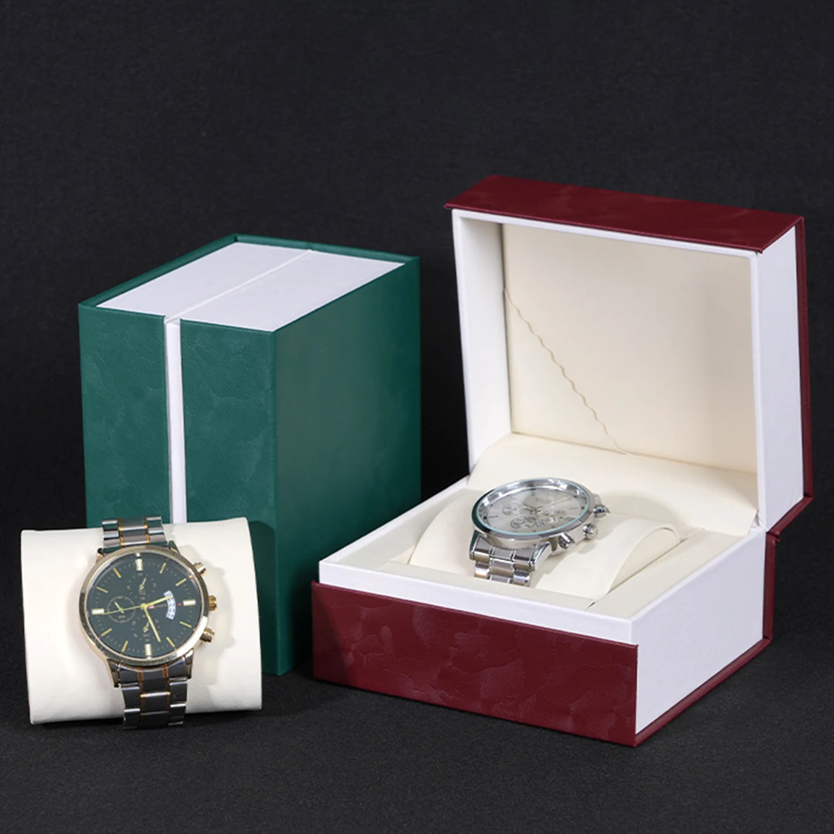 New PU Seashell Pattern Leather Watch Box Single Watch Case Portable Travel Watch Storage Box Gift Scratch-Resistant Watch Box