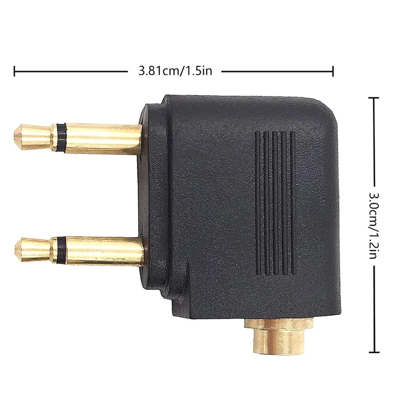 Dual 3 5 มม.ชาย 3 5 มม.AUX แจ็คอะแดปเตอร์เครื่องบิน Travel หูฟัง Golden Plated Converter