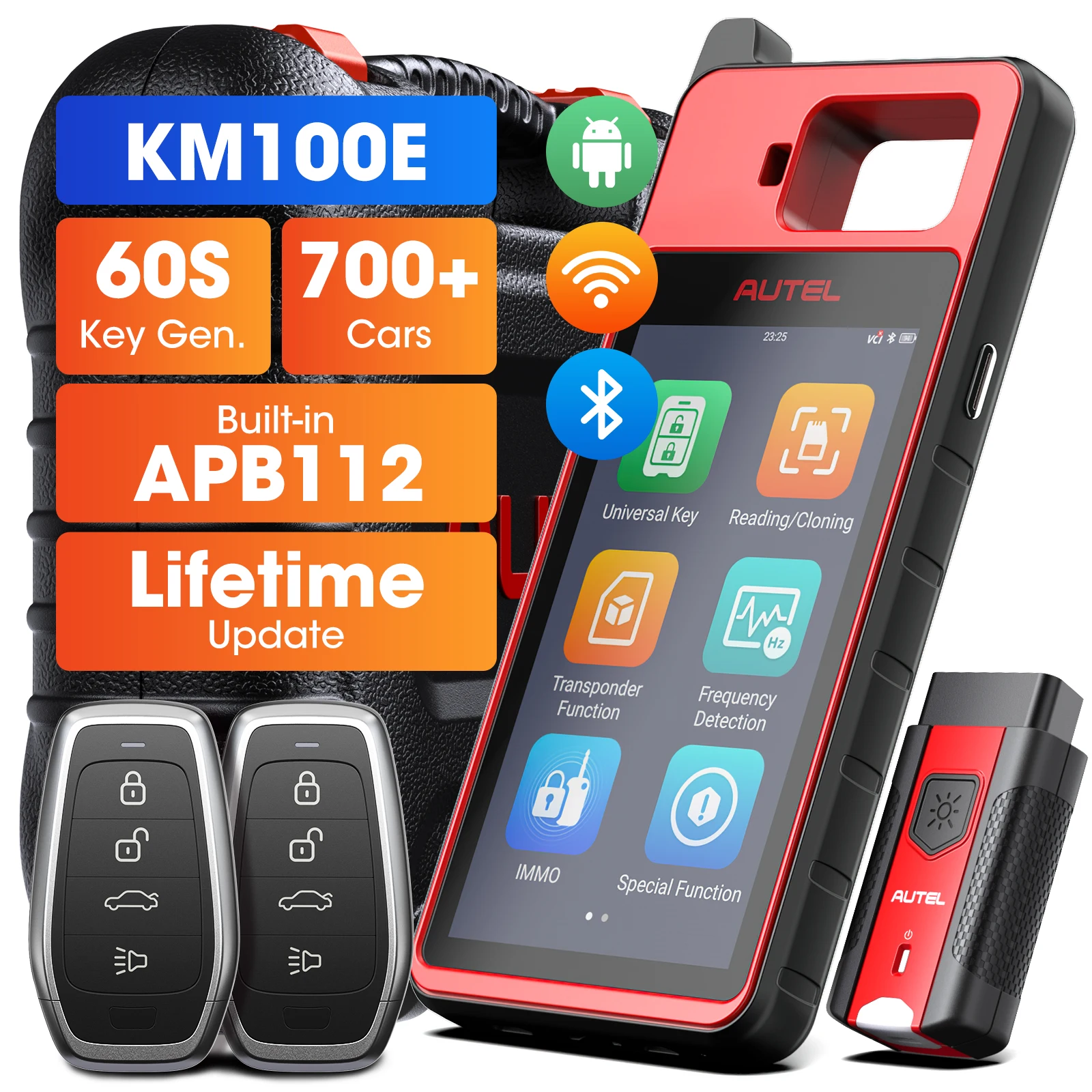 Autel KM100 Key Programmer Immobilizer Tool Free Update Key Creation IMMO Learning Chip Read Cloning Tools PK IM508