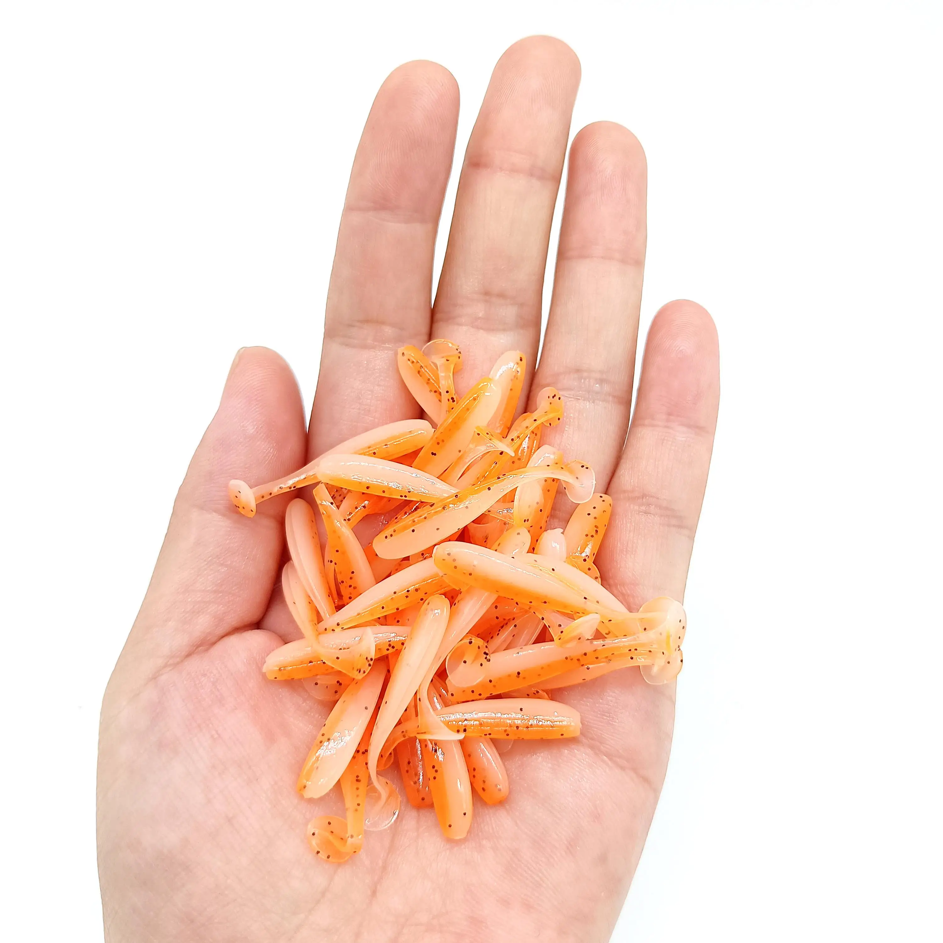 DUODUOYU 10PCS Micro Weiche Angelköder 0,35g/35mm T-schwanz Wurm Köder Kleine Künstliche Köder Jig Wobbler Bass Hecht Angelgerät
