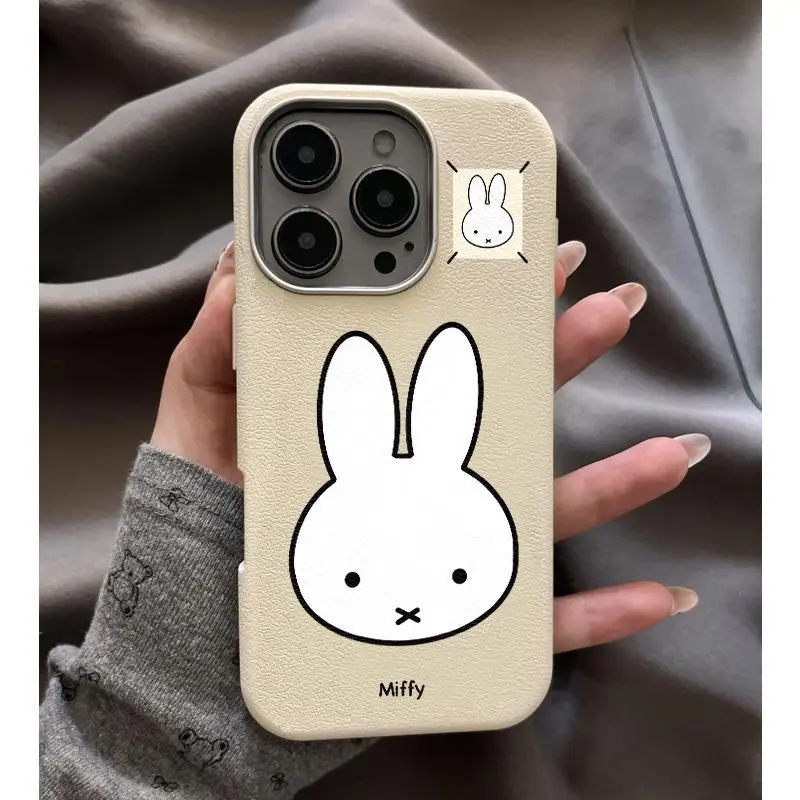 Kawaii Miffy Mobile Phone Case for Apple 17pro High Appearance Level Face Control Iphone16plus Big Head Small Rabbit Skin Tattoo